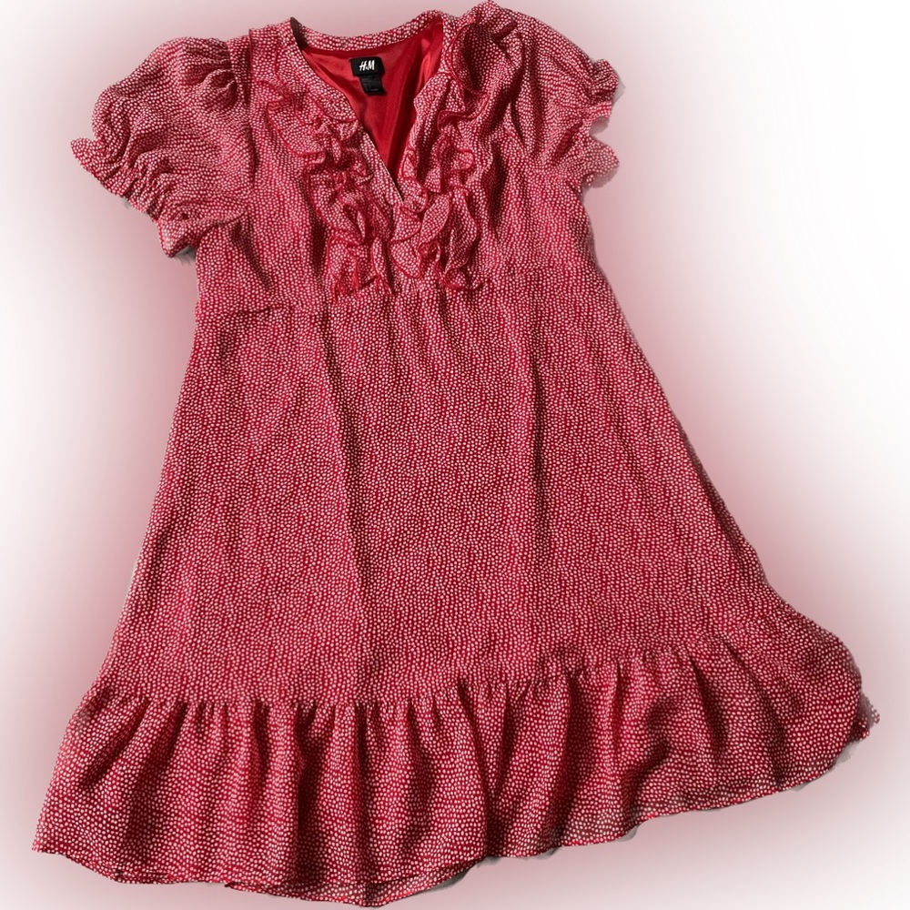 H&M Red dress with white dots